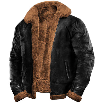 Arthur | Men's Faux Leather Sherpa Bomber Jacket