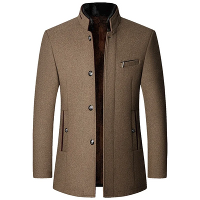 Blaise | Men's Double Collar Wool-Blend Overcoat