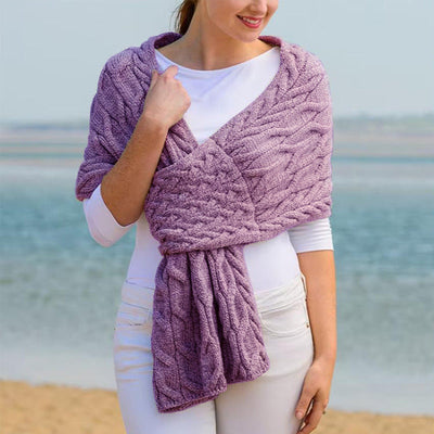 Tessa | Women's Cable Knit Wool Wrap Scarf