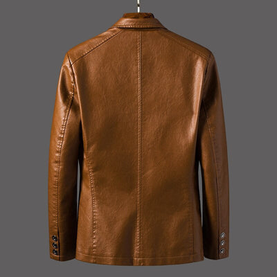 Abel | Men's Faux Leather Two-Button Jacket
