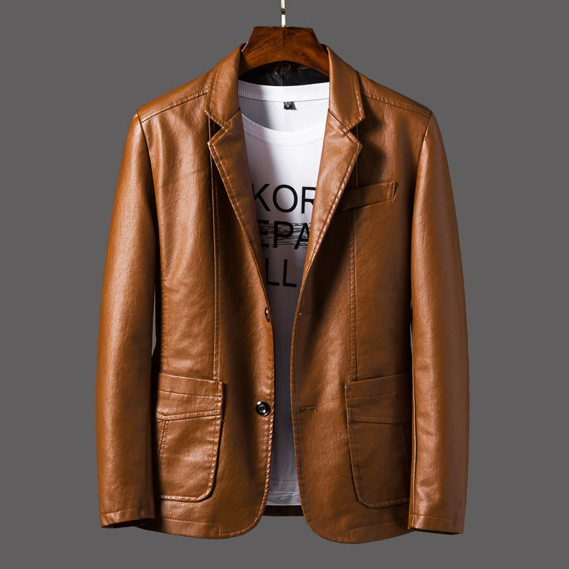 Abel | Men's Faux Leather Two-Button Jacket