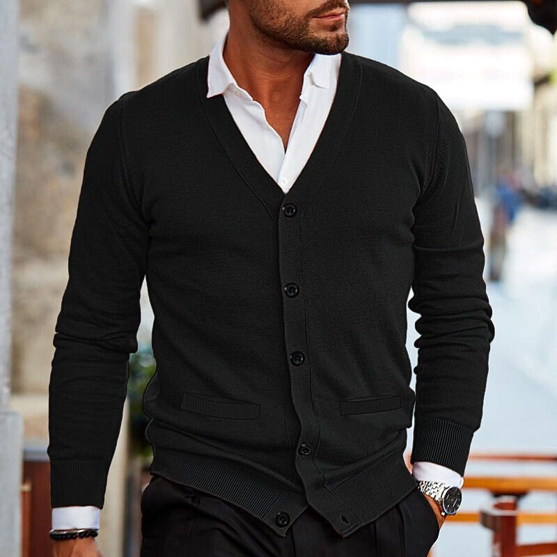 Adrian | Men's V-Neck Button Up Cardigan