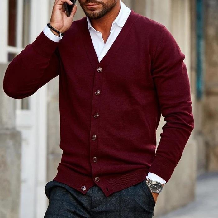 Adrian | Men's V-Neck Button Up Cardigan