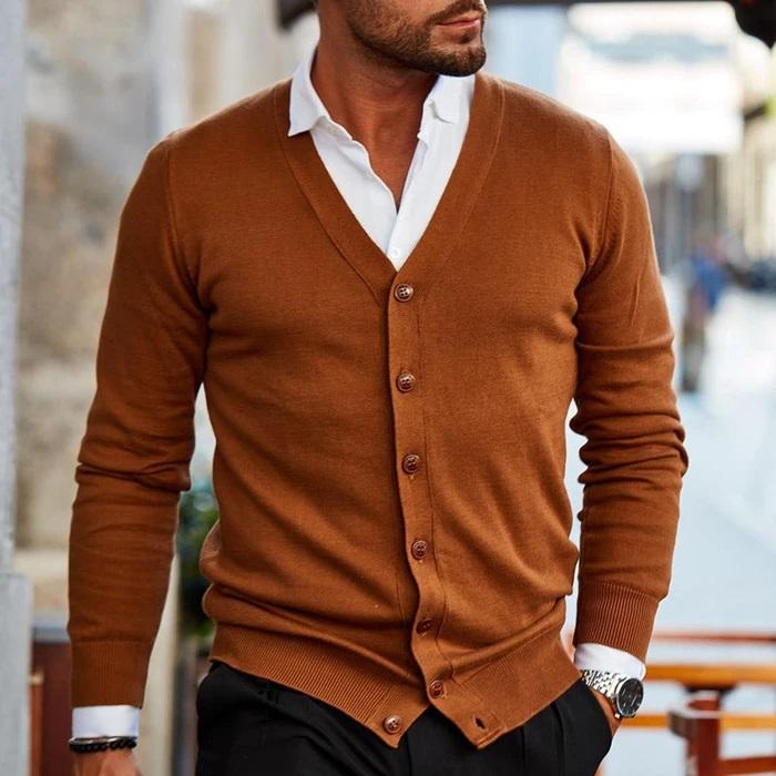 Adrian | Men's V-Neck Button Up Cardigan