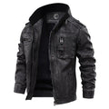 Alaric | Men's Faux Leather Stand Collar Jacket