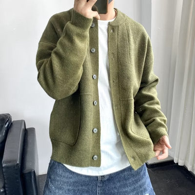 Alban | Men's Crew Neck Button Up Cardigan