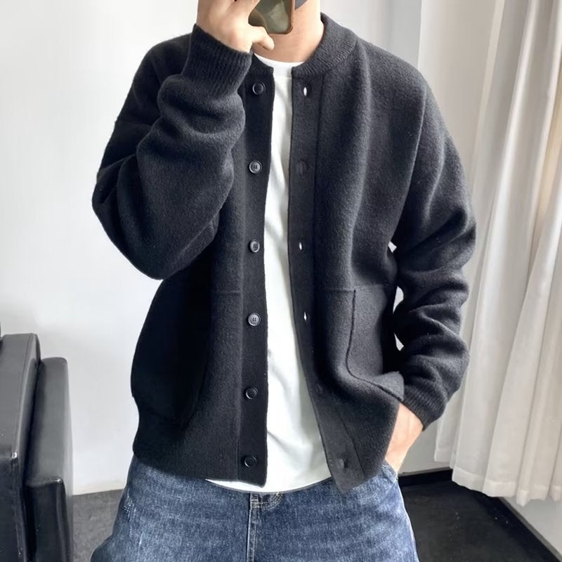 Alban | Men's Crew Neck Button Up Cardigan