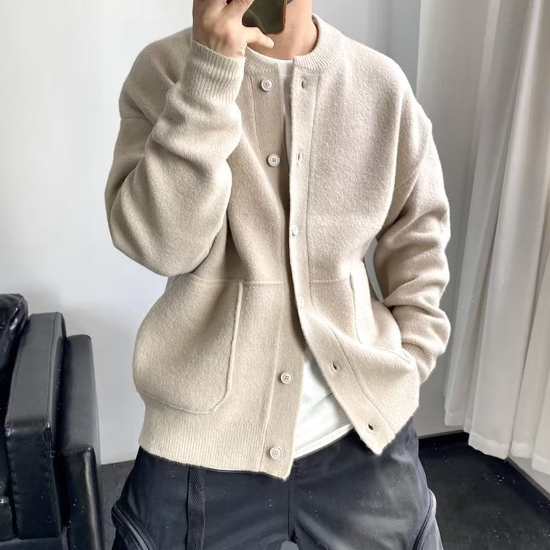 Alban | Men's Crew Neck Button Up Cardigan