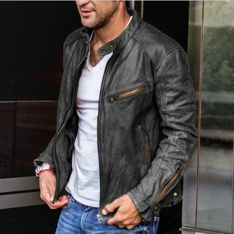 Ambrose | Men's Leather Cafe Racer Jacket