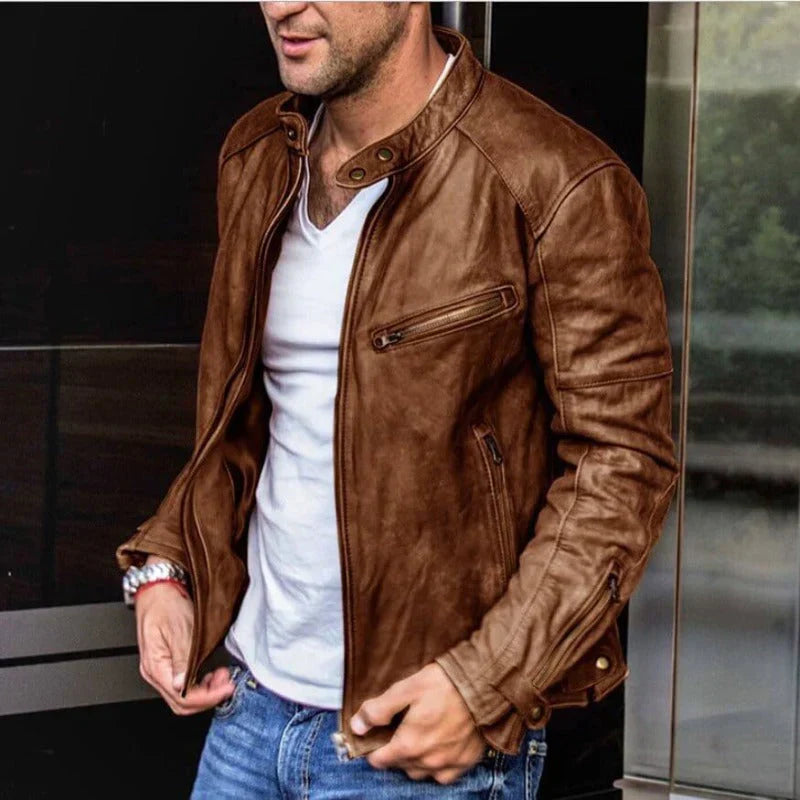 Ambrose | Men's Leather Cafe Racer Jacket