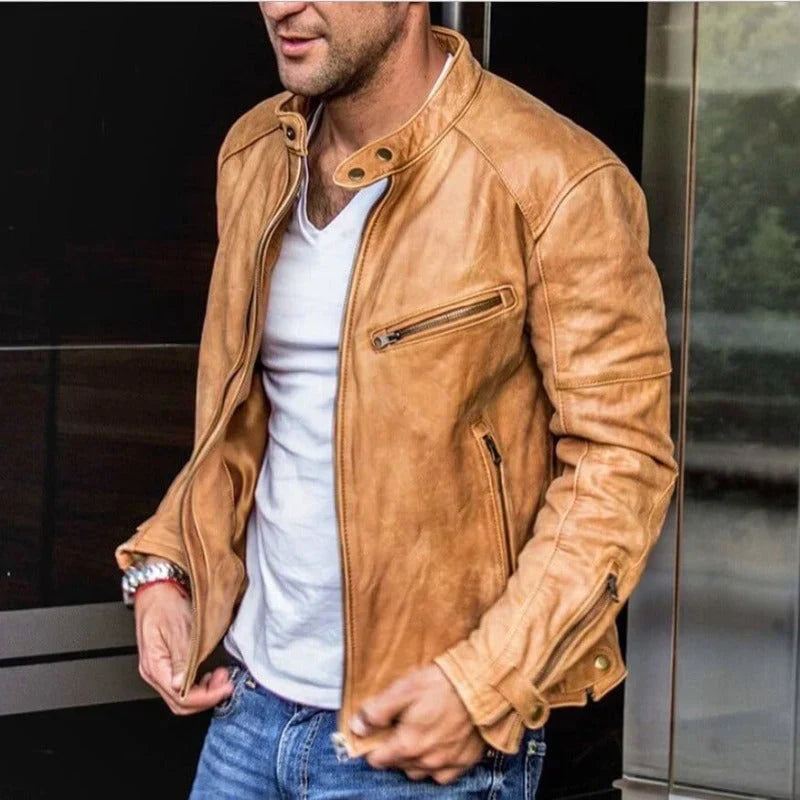 Ambrose | Men's Leather Cafe Racer Jacket