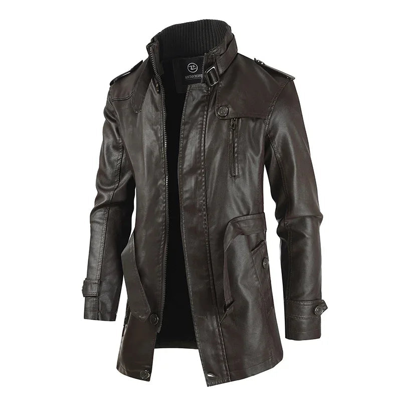 Arlo | Men's Long Leather Biker Jacket