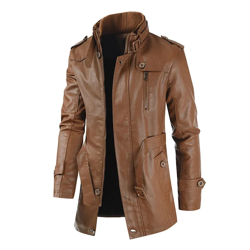 Arlo | Men's Long Leather Biker Jacket