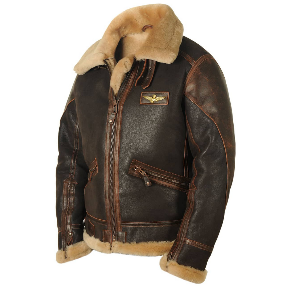 Asher | Men's Leather Aviator Bomber Jacket
