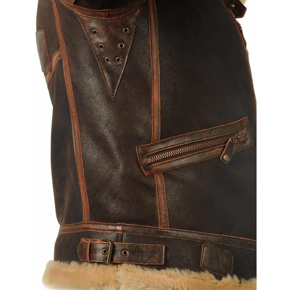 Asher | Men's Leather Aviator Bomber Jacket