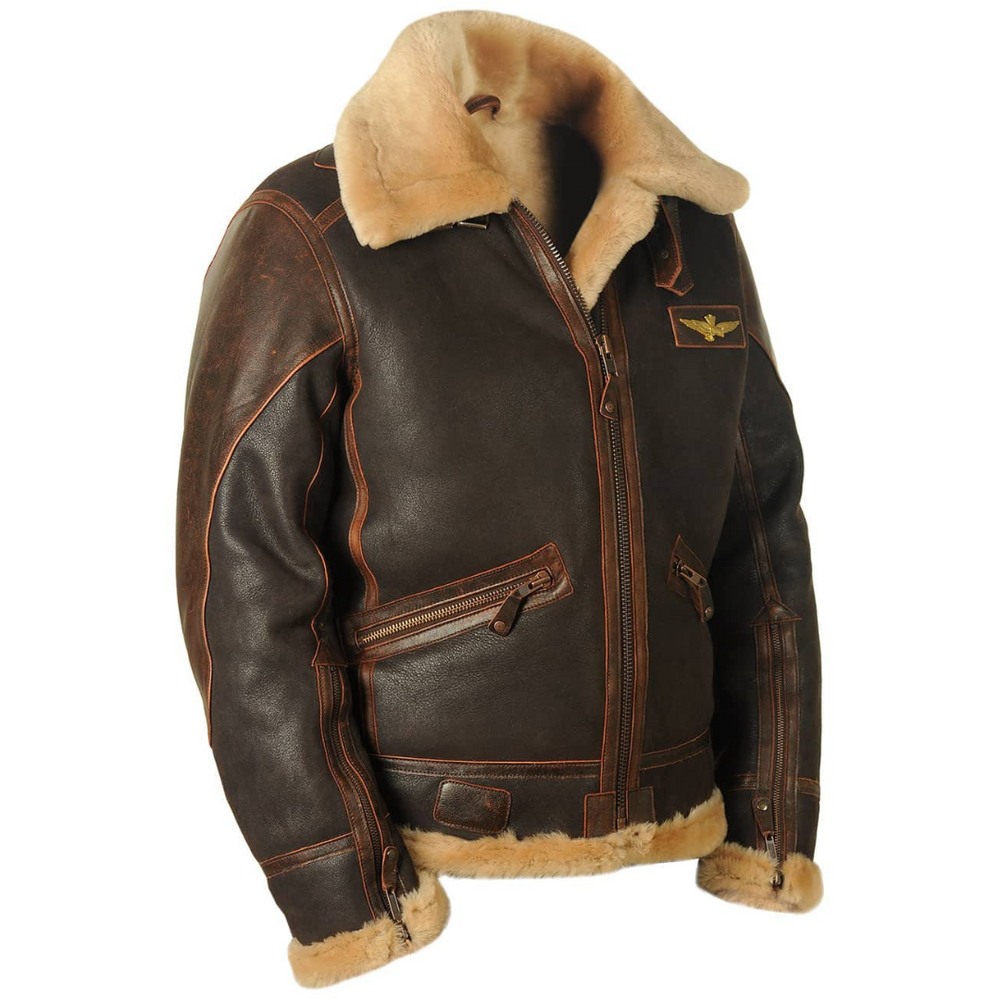 Asher | Men's Leather Aviator Bomber Jacket