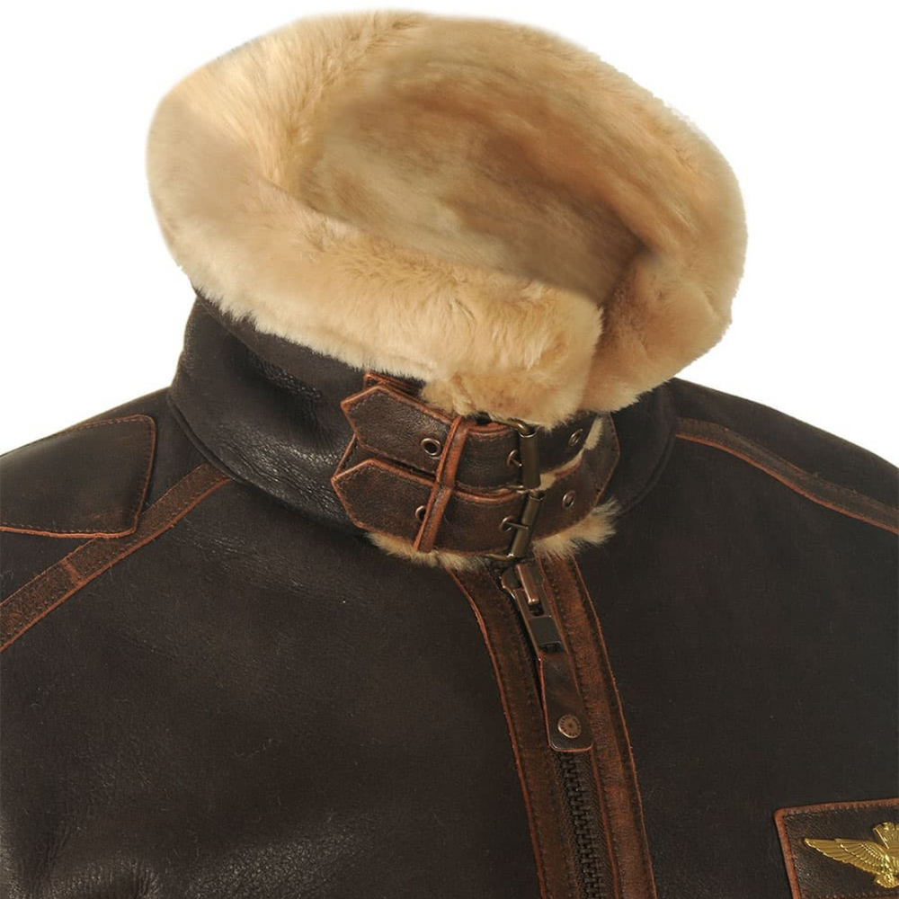 Asher | Men's Leather Aviator Bomber Jacket