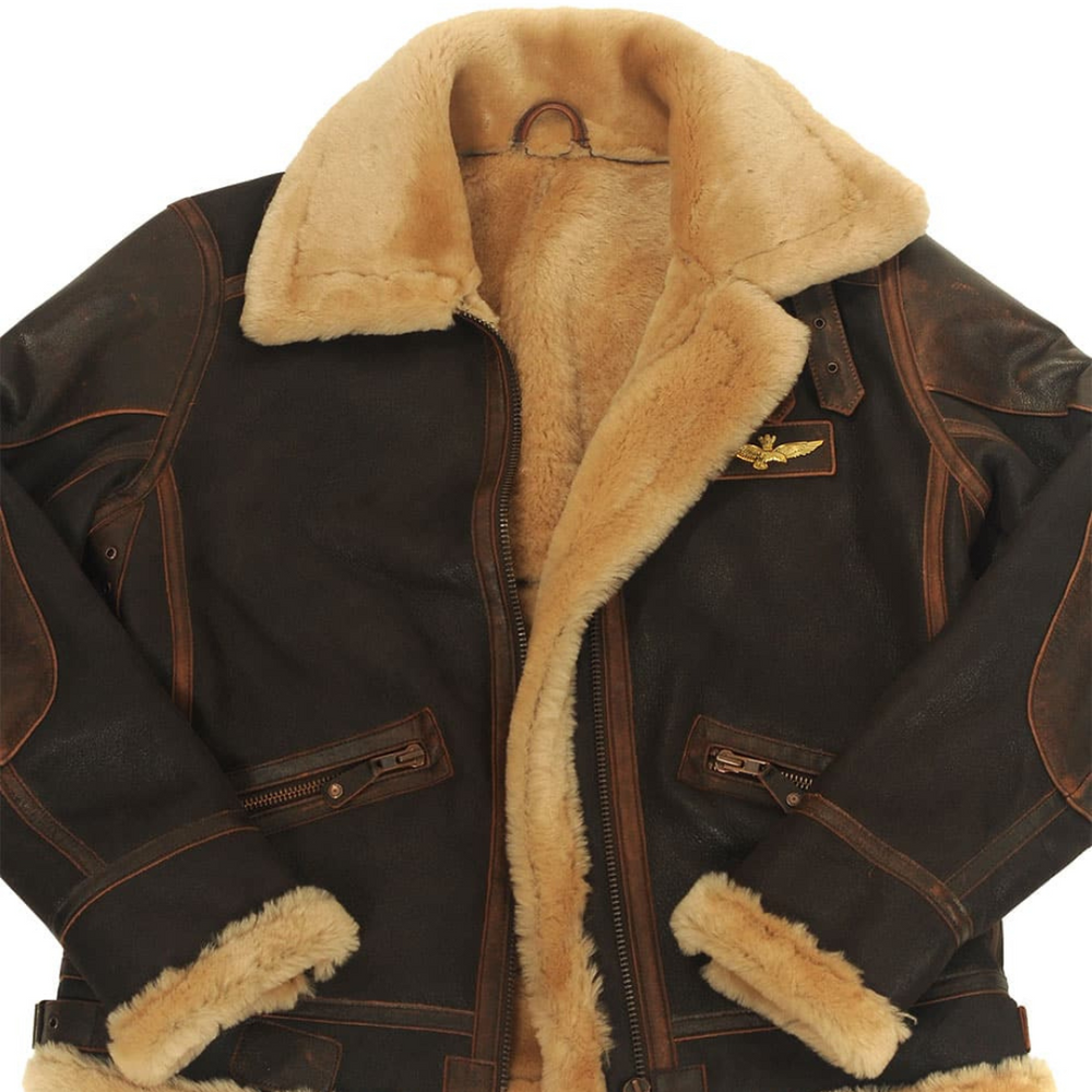 Asher | Men's Leather Aviator Bomber Jacket