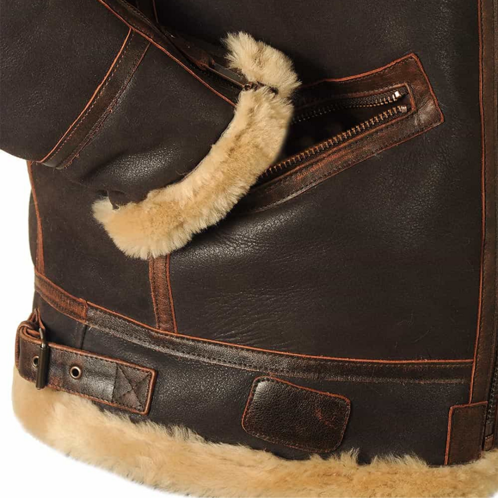 Asher | Men's Leather Aviator Bomber Jacket