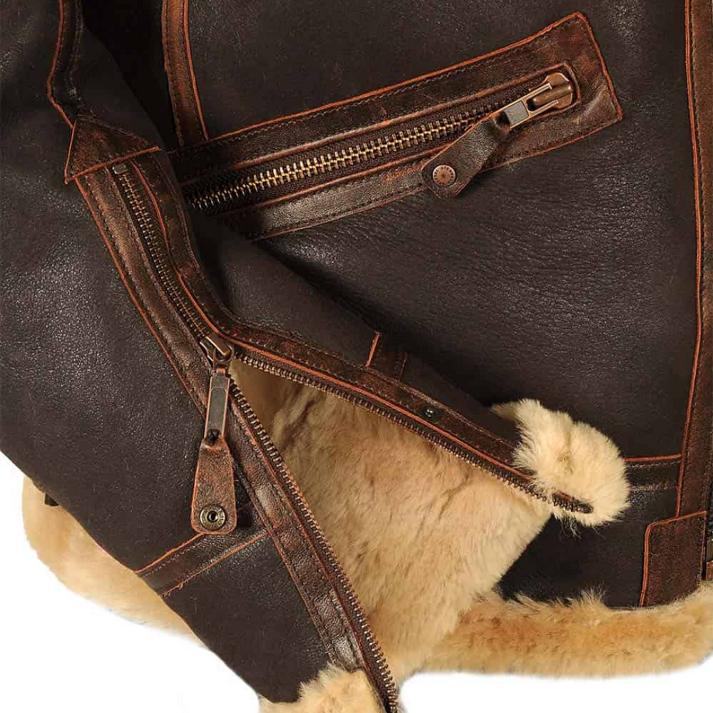 Asher | Men's Leather Aviator Bomber Jacket