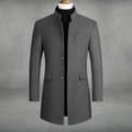 Basil | Men's Stand Collar Wool-Blend Overcoat