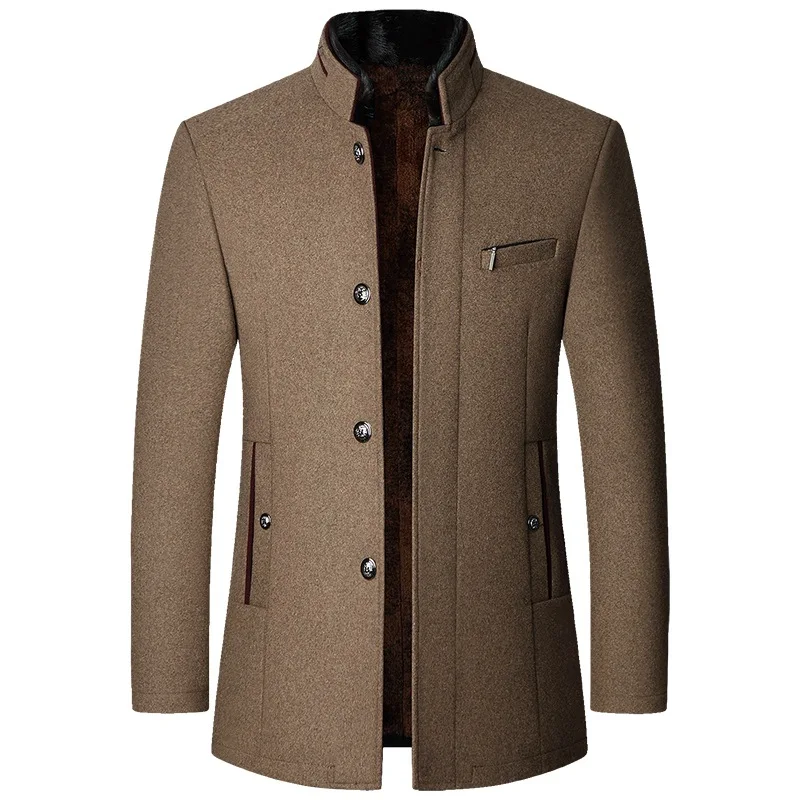 Blaise | Men's Double Collar Wool-Blend Overcoat