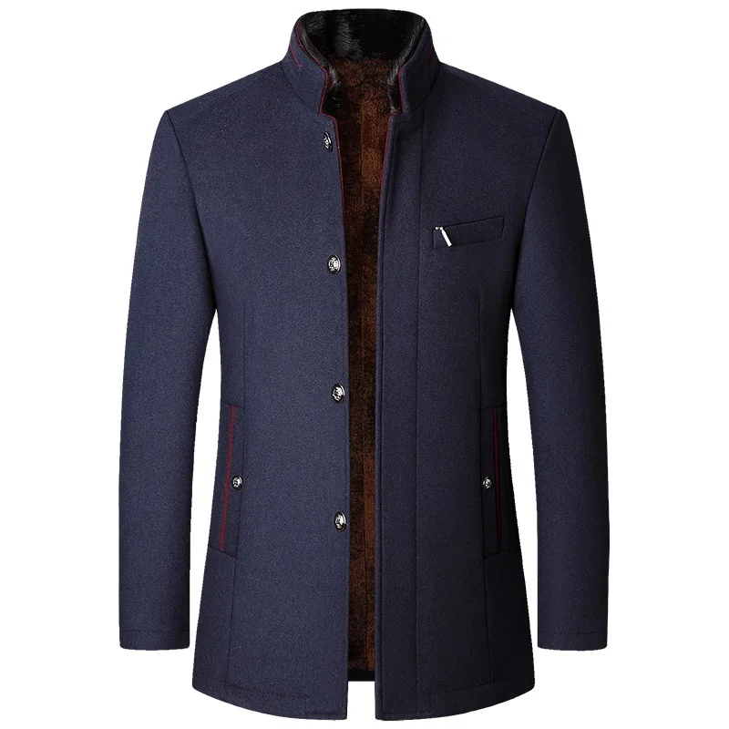 Blaise | Men's Double Collar Wool-Blend Overcoat