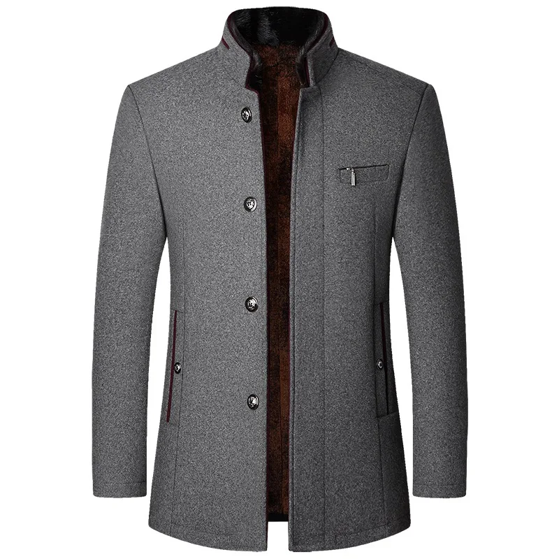 Blaise | Men's Double Collar Wool-Blend Overcoat