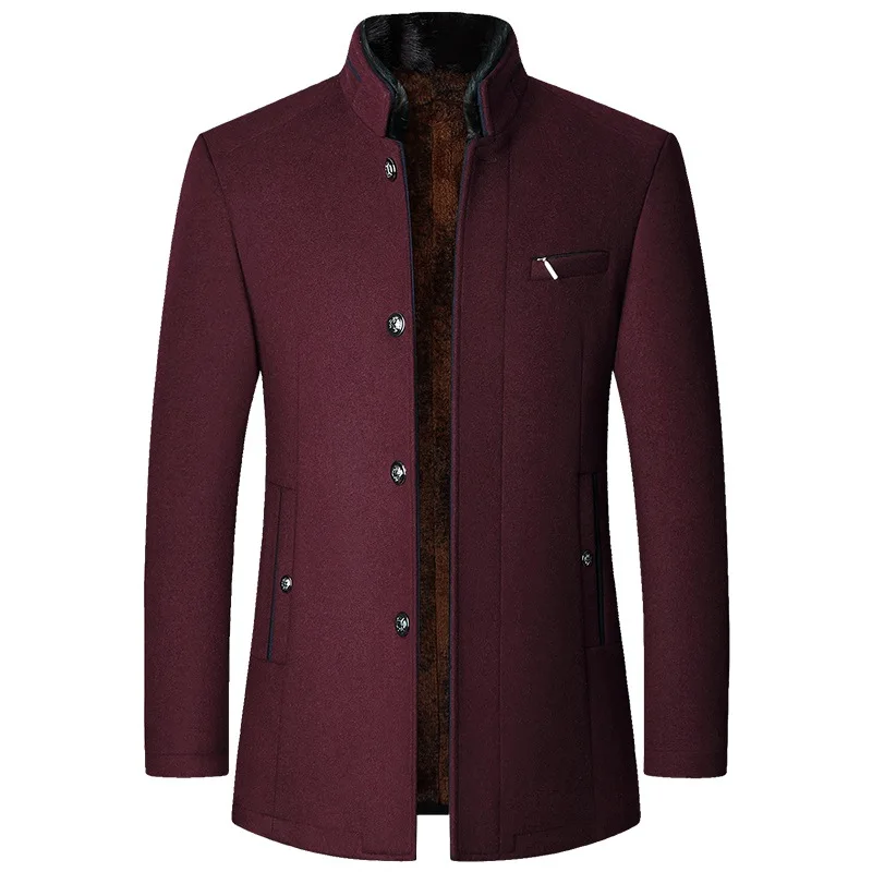 Blaise | Men's Double Collar Wool-Blend Overcoat