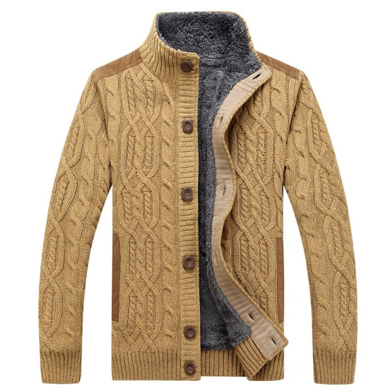 Brendan | Men's Fleece Lined Cable Knit Cardigan