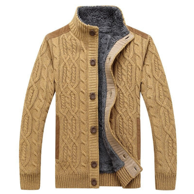 Brendan | Men's Fleece Lined Cable Knit Cardigan
