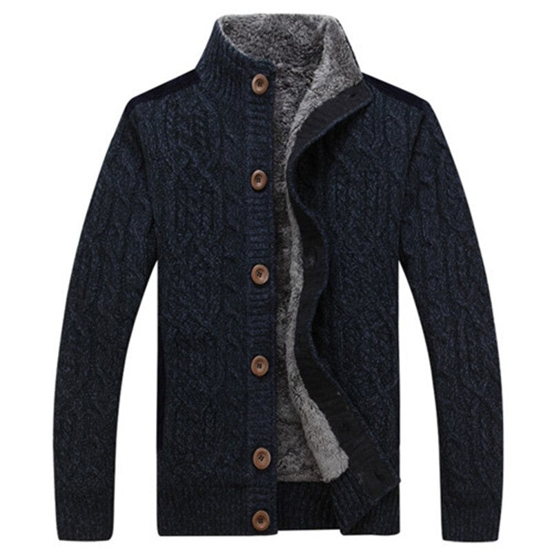 Brendan | Men's Fleece Lined Cable Knit Cardigan