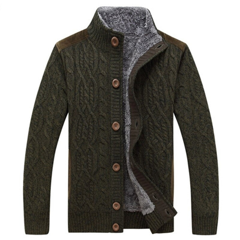 Brendan | Men's Fleece Lined Cable Knit Cardigan