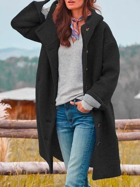 Brielle | Women's Long Hooded Fleece Coat