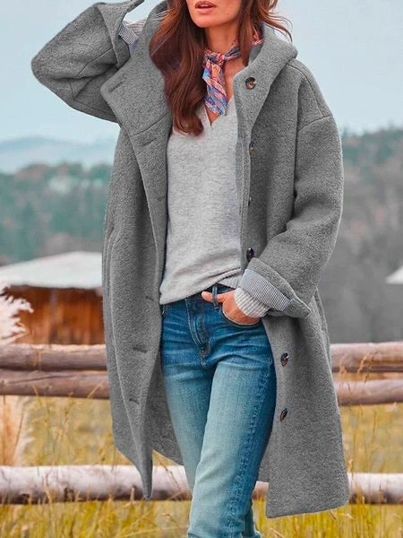 Brielle | Women's Long Hooded Fleece Coat