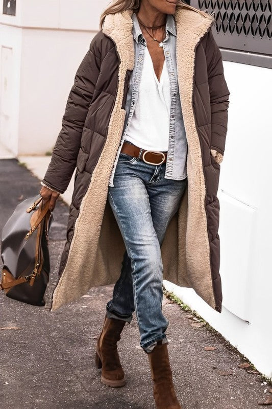 Carys | Women's Long Reversible Hooded Coat