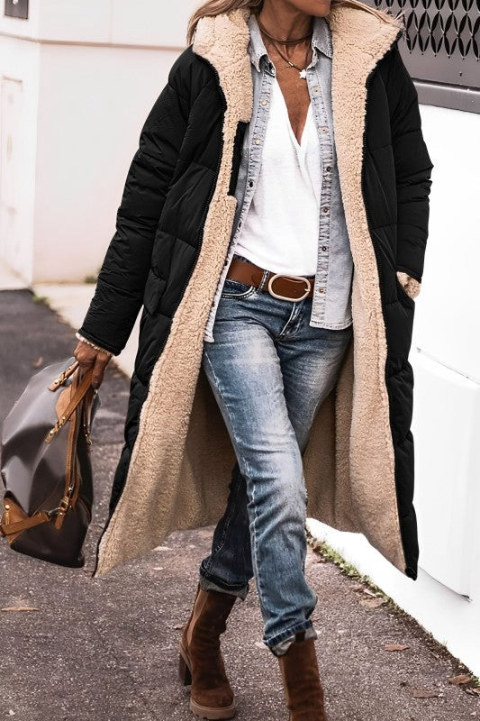 Carys | Women's Long Reversible Hooded Coat