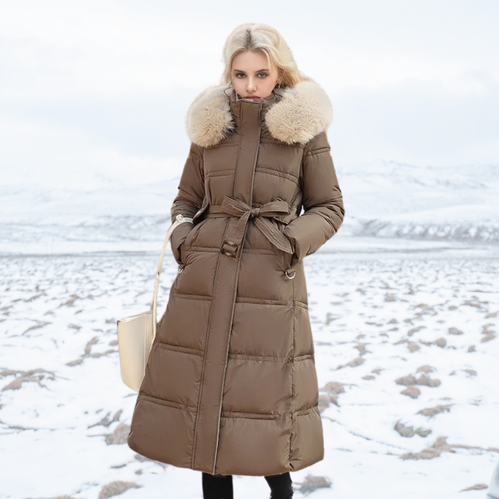 Clara | Women's Long Belted Puffer Coat