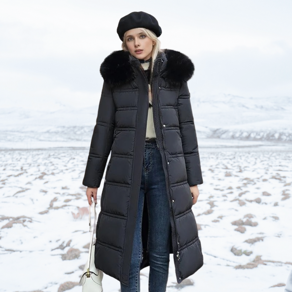 Clara | Women's Long Belted Puffer Coat