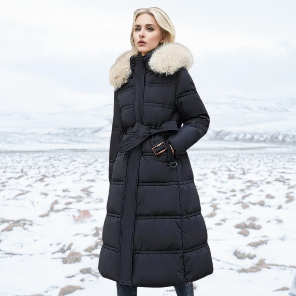 Clara | Women's Long Belted Puffer Coat