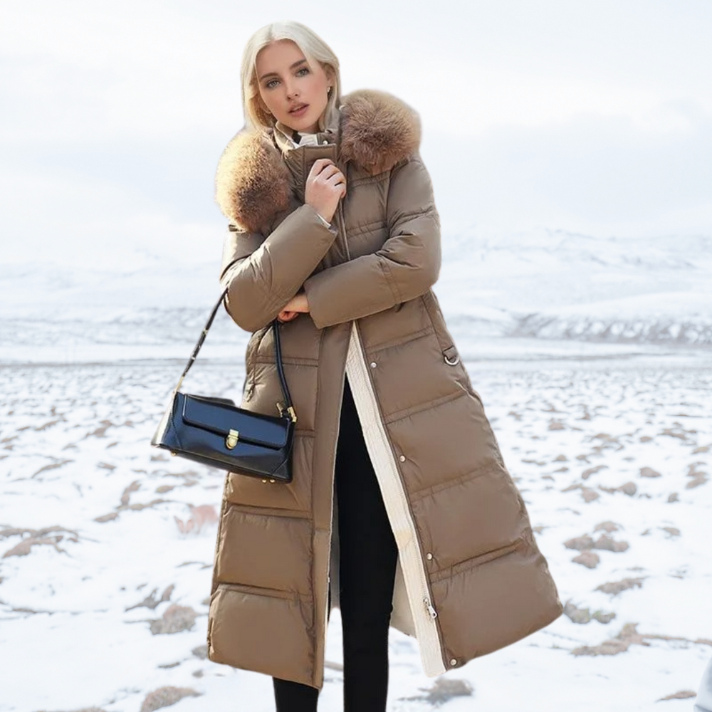 Clara | Women's Long Belted Puffer Coat