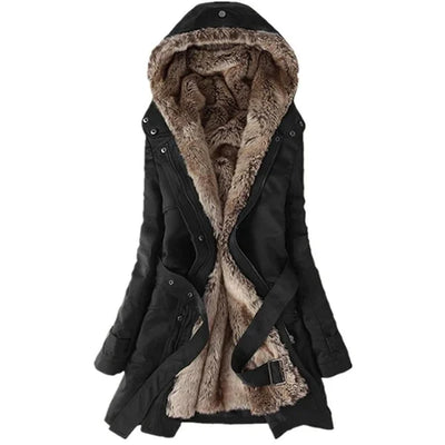 Cleo | Women's Faux Fur Lined Hooded Coat
