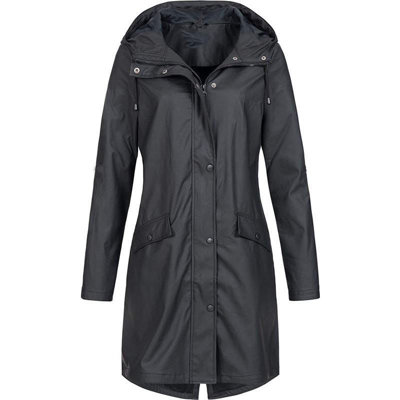 Dahlia | Women's Long Hooded Waterproof Raincoat