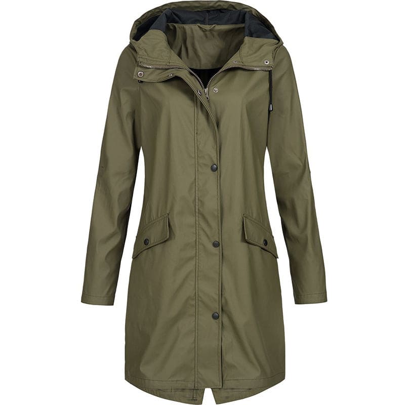 Dahlia | Women's Long Hooded Waterproof Raincoat