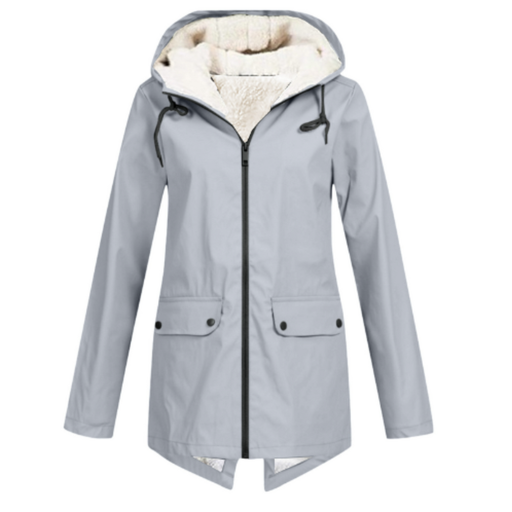 Daphne | Women's Fleece Lined Hooded Rain Jacket