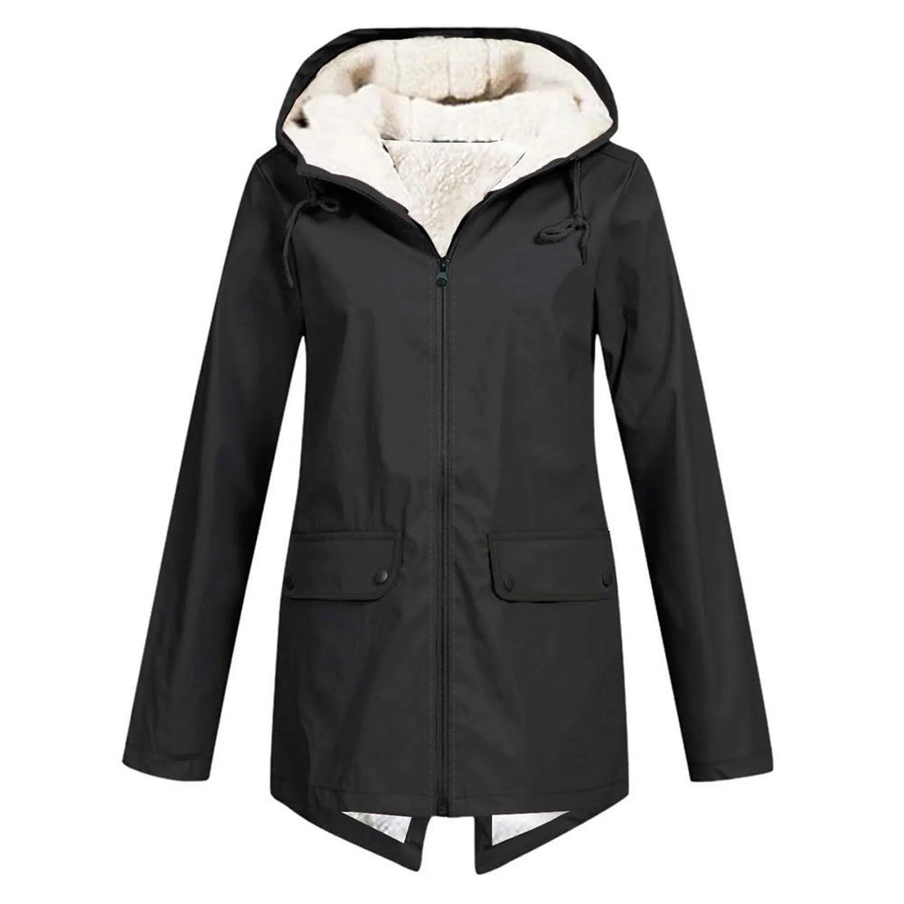 Daphne | Women's Fleece Lined Hooded Rain Jacket