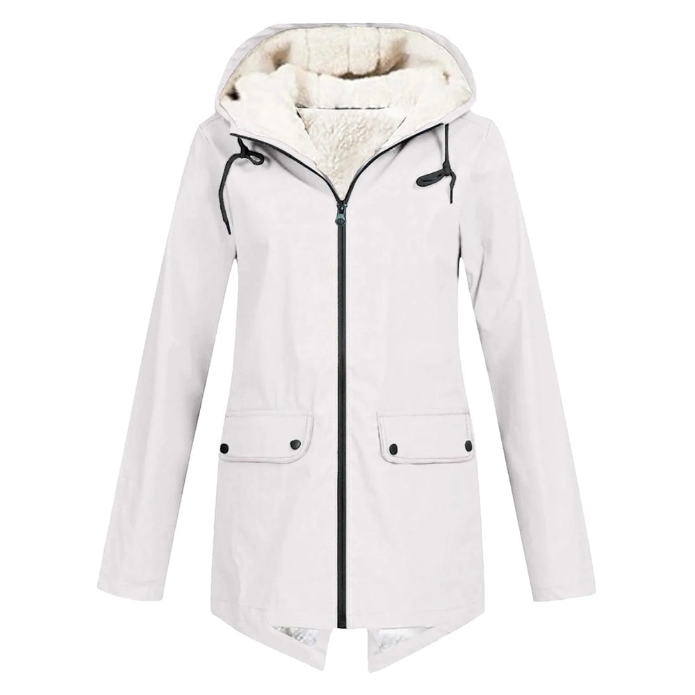 Daphne | Women's Fleece Lined Hooded Rain Jacket