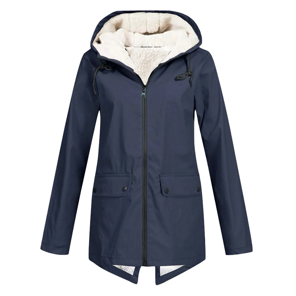 Daphne | Women's Fleece Lined Hooded Rain Jacket