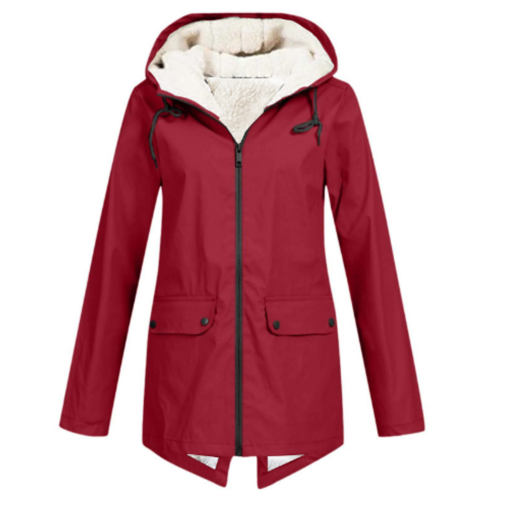 Daphne | Women's Fleece Lined Hooded Rain Jacket