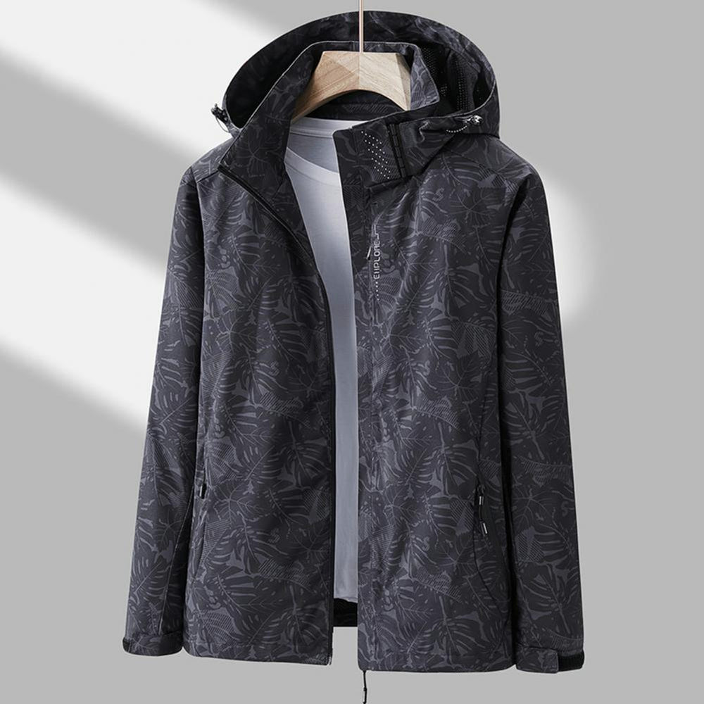 Delia | Women's Leaf Print Windbreaker Rain Jacket